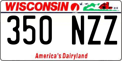 WI license plate 350NZZ