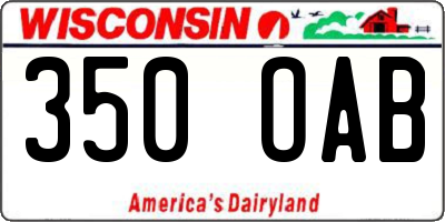 WI license plate 350OAB