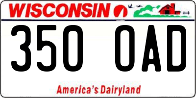 WI license plate 350OAD