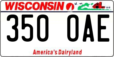 WI license plate 350OAE