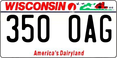 WI license plate 350OAG