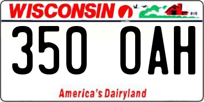 WI license plate 350OAH