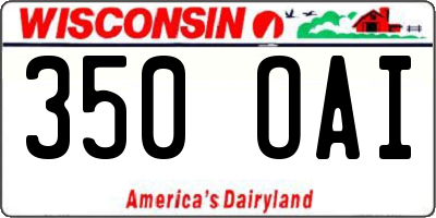 WI license plate 350OAI