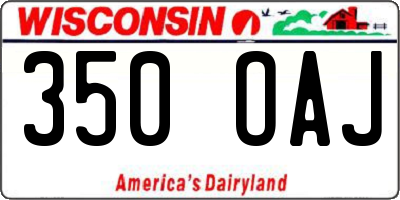 WI license plate 350OAJ