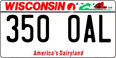 WI license plate 350OAL