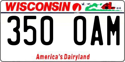 WI license plate 350OAM