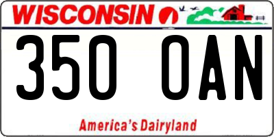WI license plate 350OAN