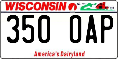 WI license plate 350OAP