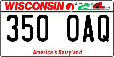 WI license plate 350OAQ