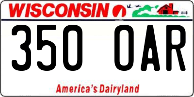 WI license plate 350OAR