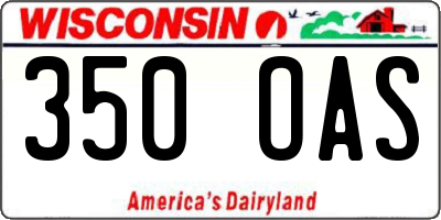 WI license plate 350OAS