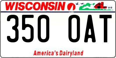 WI license plate 350OAT