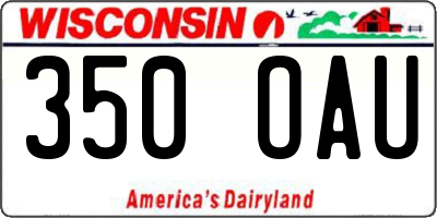 WI license plate 350OAU