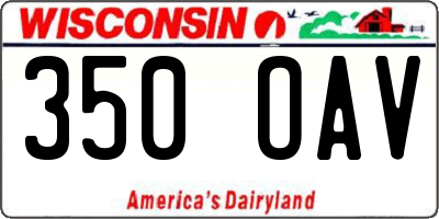 WI license plate 350OAV