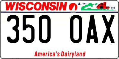 WI license plate 350OAX