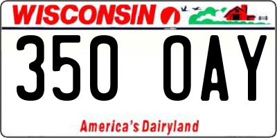 WI license plate 350OAY