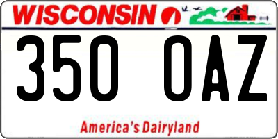 WI license plate 350OAZ