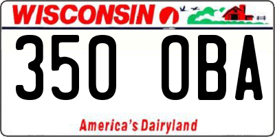 WI license plate 350OBA