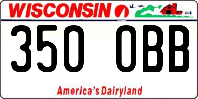 WI license plate 350OBB