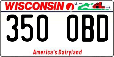 WI license plate 350OBD