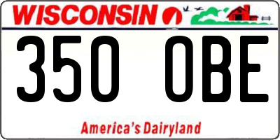 WI license plate 350OBE