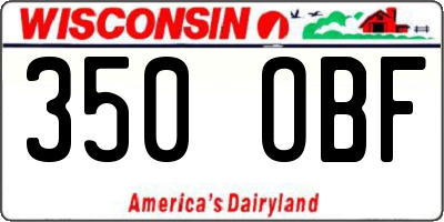 WI license plate 350OBF