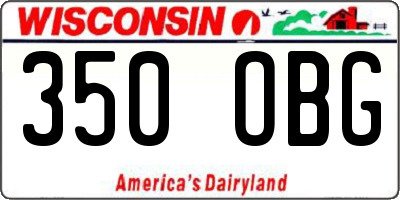 WI license plate 350OBG