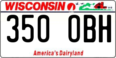 WI license plate 350OBH