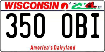 WI license plate 350OBI
