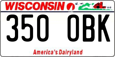 WI license plate 350OBK