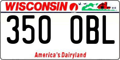 WI license plate 350OBL