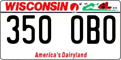 WI license plate 350OBO