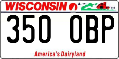 WI license plate 350OBP