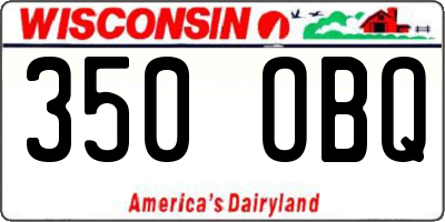 WI license plate 350OBQ