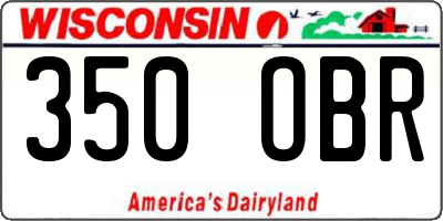 WI license plate 350OBR