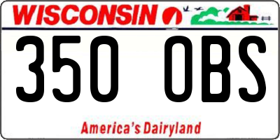 WI license plate 350OBS