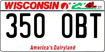 WI license plate 350OBT