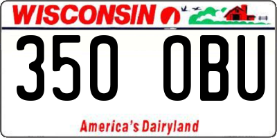 WI license plate 350OBU