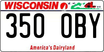 WI license plate 350OBY
