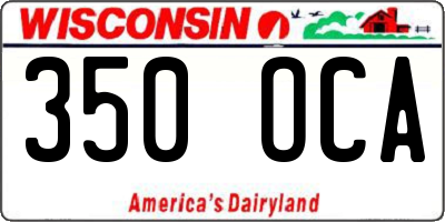 WI license plate 350OCA
