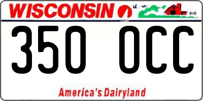 WI license plate 350OCC