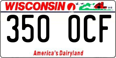 WI license plate 350OCF
