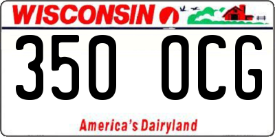 WI license plate 350OCG