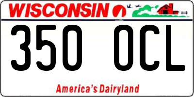 WI license plate 350OCL
