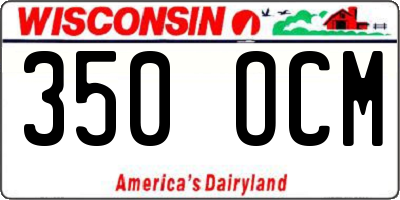WI license plate 350OCM