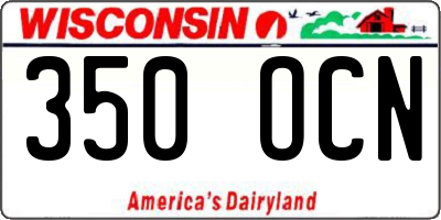 WI license plate 350OCN