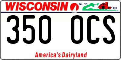 WI license plate 350OCS
