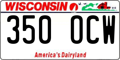 WI license plate 350OCW