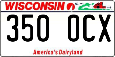 WI license plate 350OCX