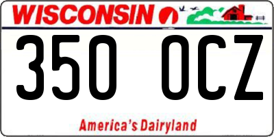 WI license plate 350OCZ